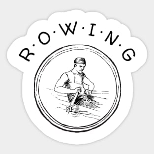 Vintage Rowing Sticker